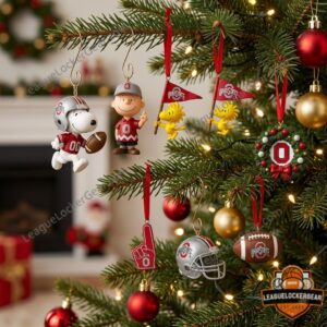 Snoopy Ohio State Buckeyes Advent Calendar 2026 - close-up of middle row figures and items