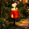 Snoopy Woodstock Red Doghouse Solar Light Garden Stake