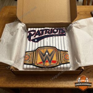 Somerset Patriots WWE Undisputed Champion Belt Baseball Jersey - close-up of right sleeve and WWE belt graphic