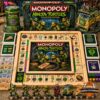 Teenage Mutant Ninja Turtles Monopoly Board Game - full layout with box and game pieces