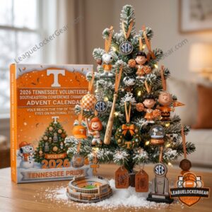 Tennessee Volunteers 2026 Southeastern Conference Champions Snoopy Advent Calendar - close up of box and top