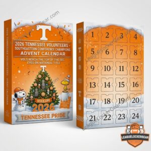 Tennessee Volunteers 2026 Southeastern Conference Champions Snoopy Advent Calendar - close up of bottom items