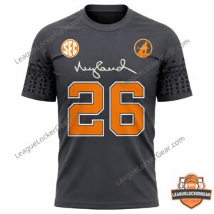 Tennessee Volunteers Legacy Game 26 T-Shirt - front close-up with historical context