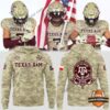 Texas A&M Aggies Camo Military Design Hoodie - full view with football players