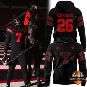 Texas Tech Red Raiders Lets Ride Uniform 2026 Hoodie - featuring player, horse, and front and back hoodie