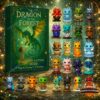 The Dragon in the Forest Advent Calendar 2026 with all 24 dragon ornaments displayed on a forest floor