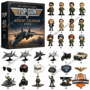 Top Gun 40th Anniversary Advent Calendar 2026 - full display of box and all 24 collectible items