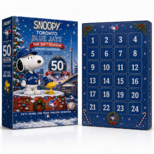 Toronto Blue Jays The 50th Season Advent Calendar 2026 - box with first four collectible figurines