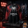 Spider-Man Beyond Glory Long-Sleeve Shirt - full front view on a dark, textured pedestal