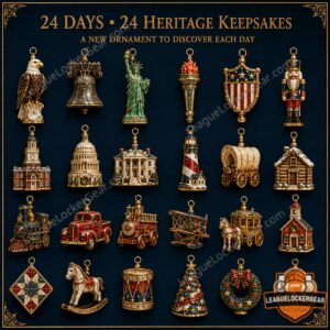 US Heritage 250th Anniversary 2026 Christmas Ornament Advent Calendar - box front view