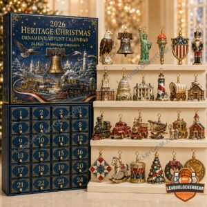 US Heritage 250th Anniversary 2026 Christmas Ornament Advent Calendar - top row ornaments