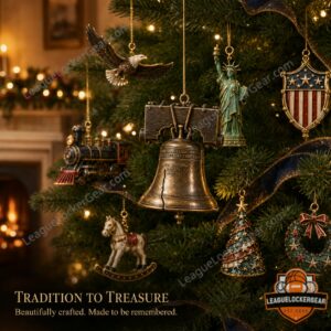 US Heritage 250th Anniversary 2026 Christmas Ornament Advent Calendar - left collection of ornaments