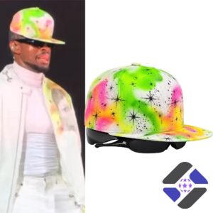 Usher Graffiti Headwear - performer wearing hat next to product shot
