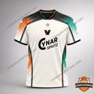 Venezia FC Cynar Spritz Away Kit 2026-27 Football Jersey - close-up of chest and right sleeve