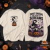 Venomized Snoopy Halloween Sweet Dreams Are Made of Screams T-Shirt - full front and back view