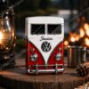 Volkswagen Camper Van Personalized Jessica Name Lighter Case - front view in a rustic outdoor setting