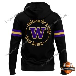 Washington Football Team Unleash The Dawgs Black Uniform Hoodie - back view detail with player mockups