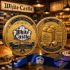 White Castle 105th Anniversary Commemorative Coin - both sides displayed with a burger