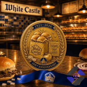 White Castle 105th Anniversary Commemorative Coin - close-up of the back side details