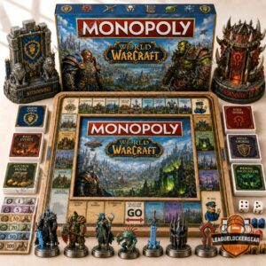 World of Warcraft 2026 Monopoly Board Game - full set display
