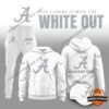 Alabama Crimson Tide 2026 White Out Hoodie - front and back views with matching pants and cap