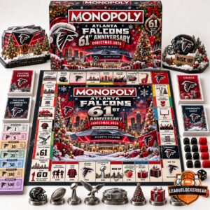 Atlanta Falcons 61st Anniversary Christmas 2026 Monopoly Board Game - complete boxed set
