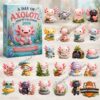 Axolotl 2026 24 Acrylic Ornaments Advent Calendar 2026 - box and assorted axolotl ornament designs