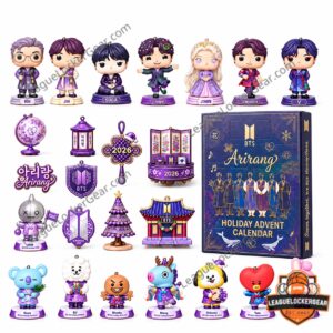 BTS Arirang World Tour Holiday Advent Calendar 2026 - full product collage with figures and collector box
