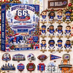 Buffalo Bills 66th Anniversary 2026 Advent Calendar - front packaging with player figures and collectibles