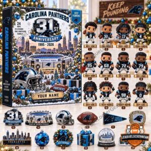 Carolina Panthers 31st Anniversary 2026 Advent Calendar - front view showing numbered player figures