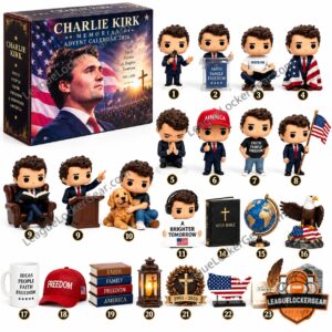 Charlie Kirk 2026 Memorial Advent Calendar - portrait and patriotic front artwork