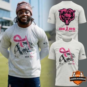 Chicago Bears Wear Pink Breast Cancer Awareness 2026 T-Shirt - front and back views
