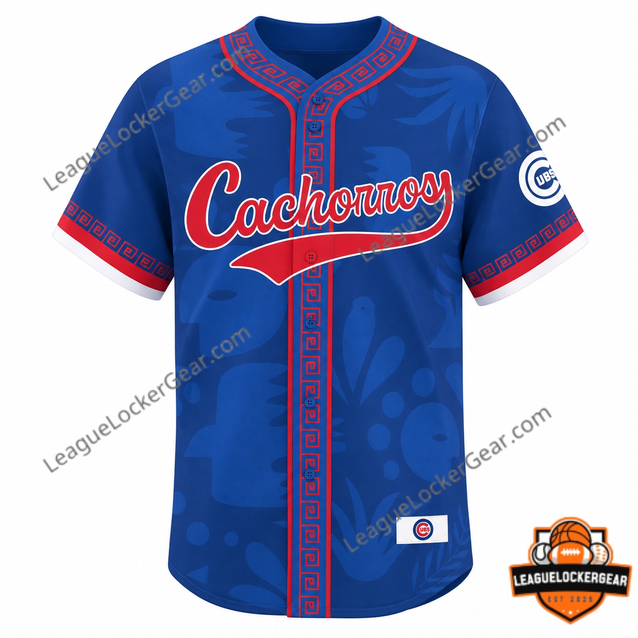 Chicago Cubs Hispanic and Latino Heritage Month Baseball Jersey 2026 - front view with Cachorros lettering