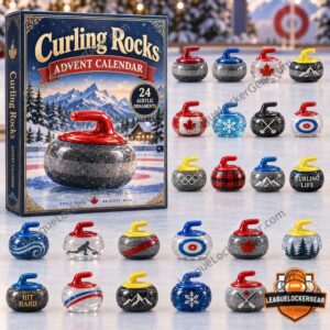 Curling Rocks 2026 Advent Calendar - front box and assorted curling stones