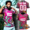 Custom New Mexico United Meow Wolf Football Jersey - front and back views