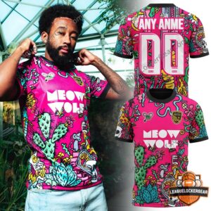 Custom New Mexico United Meow Wolf Football Jersey - front and back views
