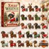 Dachshund Xmas Weenie 24 Acrylic Ornaments Advent Calendar 2026 - front box with festive dachshund designs