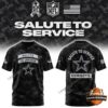 Dallas Cowboys Salute to Service 2026 T-Shirt - front and back views showing digital camouflage graphics