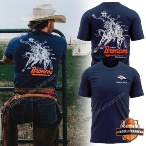 Denver Broncos Broken-Bow 2026 T-Shirt - back view on model