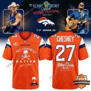 Denver Broncos Kenny Chesney Original Vibe Room Tour 2027 Jersey - front and back views