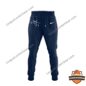 Denver Broncos hoodie - front design with Broncos logo and heartbeat graphic