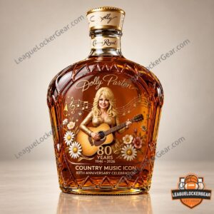 Dolly Parton 80th Anniversary Country Music Icon Whiskey Bottle - angled bottle view