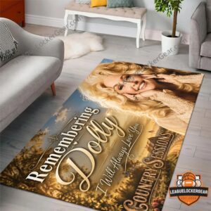 Dolly Parton I Will Always Love You Country Seasons Rectangular Rug - portrait and lettering detail