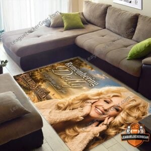 Dolly Parton I Will Always Love You Country Seasons Rectangular Rug - close-up of printed design