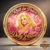 Dolly Parton Rest in Peace Floral Portrait Commemorative Coin - front view