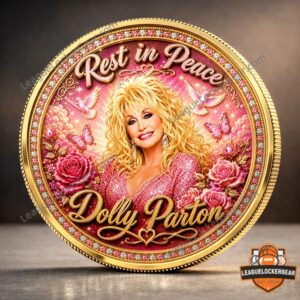 Dolly Parton Rest in Peace Floral Portrait Commemorative Coin - front view