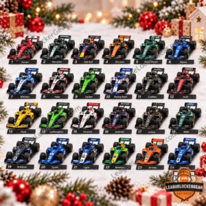 Formula 1 2026 Race Cars Christmas Countdown Advent Calendar - front design close-up