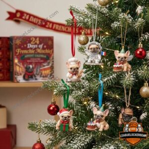French Bulldogs 24 Days of Frenchie Mischief Advent Calendar 2026 with numbered drawers open