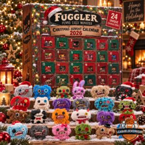 Fuggler Christmas 2026 Advent Calendar - front view with numbered doors