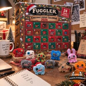 Fuggler Christmas 2026 Advent Calendar - full Christmas-themed product composition
